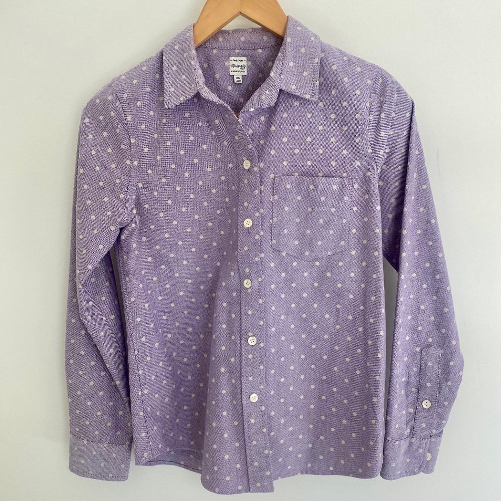 Madewell Lavender Polkadot Oxford